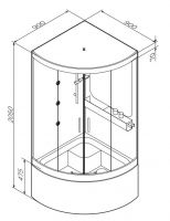 Душевая кабина с глубоким поддоном Am.Pm Like 4 (Лайк) 90х90 см схема 2