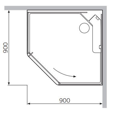 Угловая душевая кабина Am.Pm Gem 90 (Гем) 90х90 ФОТО