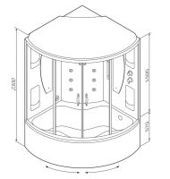 Душевой бокс с сауной Am.Pm Bourgeois 130 (Буржуа) 130х130 схема 5