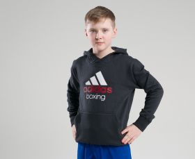 Толстовка с капюшоном чёрно-белая (Худи) детская Adidas Community Hoody Boxing Kids ADICHB-K