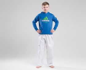 Толстовка с капюшоном сине-зелёная (Худи) детская Adidas Community Hoody Karate Kids ADICHK-K