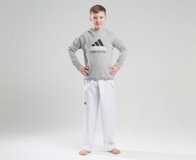 Толстовка с капюшоном серо-чёрная (Худи) детская Adidas Community Hoody Taekwondo Kids ADICHTKD-K