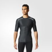 Футболка компрессионная чёрная Adidas Techfit Chill Short Sleeve AJ5705