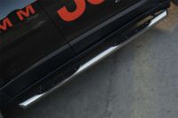 Пороги труба d76 с накладкой (вариант 1) Jeep Cherokee Trailhawk 2014-