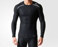 Футболка компрессионная чёрная Adidas Techfit Climachill Long Sleeve AJ4920