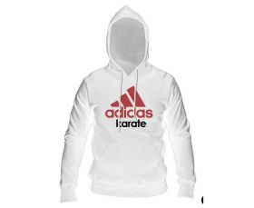 Толстовка с капюшоном бело-красная (Худи) Adidas Community Hoody Karate ADICHK