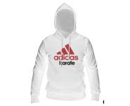 Толстовка с капюшоном бело-красная (Худи) Adidas Community Hoody Karate ADICHK