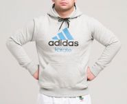 Толстовка с капюшоном серо-голубая (Худи) Adidas Community Hoody Karate ADICHK