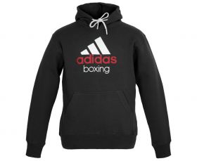 Толстовка с капюшоном черно-белая (Худи) Adidas Community Hoody Boxing ADICHB