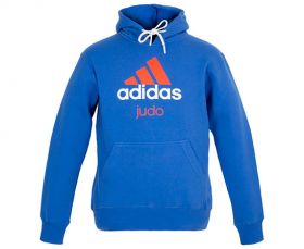 Толстовка с капюшоном сине-оранжевая (Худи) Adidas Community Hoody Judo ADICHJ