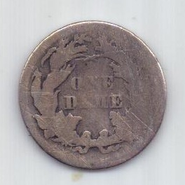 1 дайм 1873 г. США