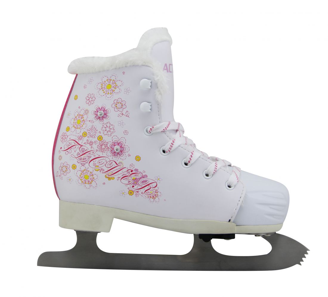 Коньки ледовые раздвижные Senhai FLOWER PW-231D белые