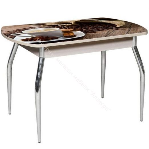 Стол раздвижной "Грация" (1,45) Венге/Фотопечать Кофе R 012