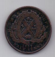 1/2 пенни 1837 г. Канада. Великобритания