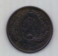 1/2 пенни 1844 г. Канада. Великобритания