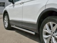 Пороги труба d63 секции (вариант 2) VOLKSWAGEN TIGUAN 2017-
