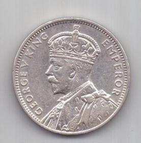 1/2 рупии 1934 г. AUNC Маврикий. Великобритания