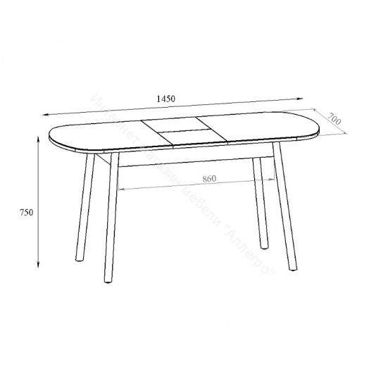 Стол обеденный раздвижной "Винтаж Foto" со стеклом Лаванда
