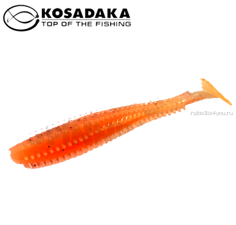 Виброхвост Kosadaka Spikey Shad 90, 9шт., цвет ORG SSH-090-ORG