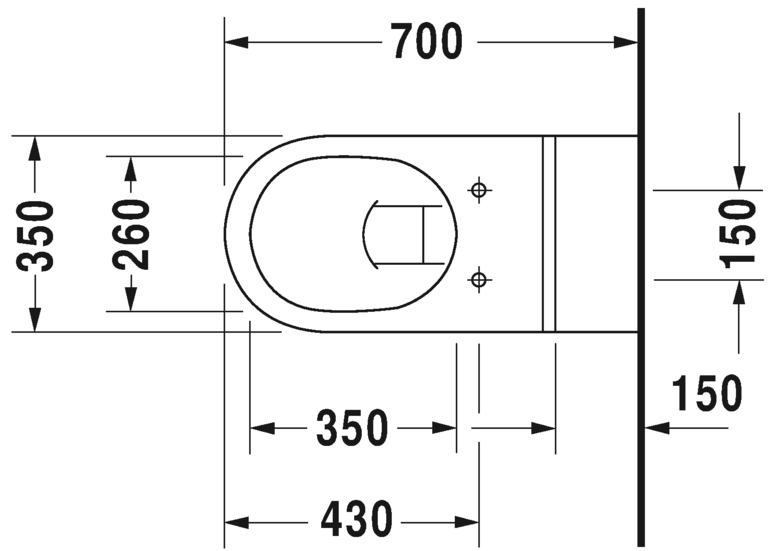 Подвесной унитаз Duravit Architec rimless 019009 схема 1