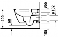 Безободковый унитаз Duravit Darling New 255709 схема 2