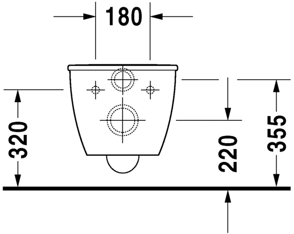 Безободковый унитаз Duravit Darling New 255709 схема 3