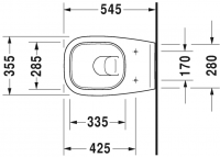 Подвесной унитаз Duravit D-Code 253509 схема 1