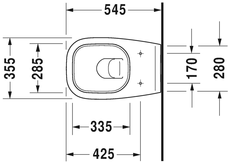 Подвесной унитаз Duravit D-Code 253509 схема 1