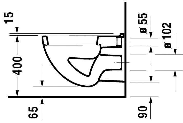 Подвесной унитаз Duravit D-Code 221009 схема 2