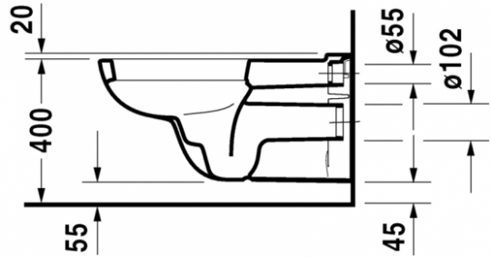 Подвесной унитаз Duravit D-Code 222809 ФОТО