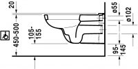 Подвесной унитаз Duravit D-Code 222809 схема 5