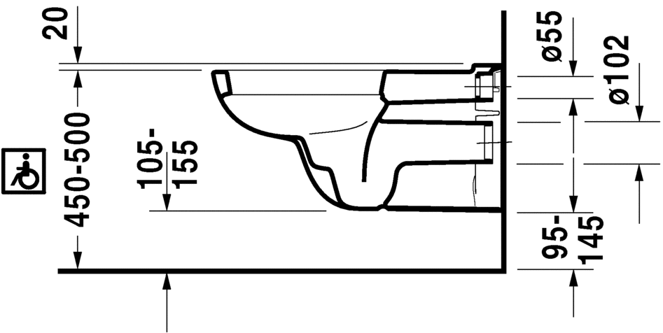 Подвесной унитаз Duravit D-Code 222809 схема 5