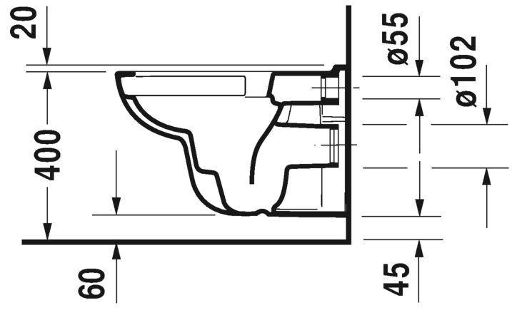 Безободковый унитаз Duravit D-Code 257009 ФОТО