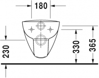 Безободковый унитаз Duravit D-Code 257009 схема 3