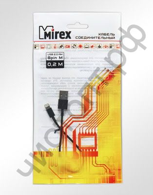 Кабель USB - Apple 8 pin Mirex USB 2.0 AM- 8pin (M), 0,2м.