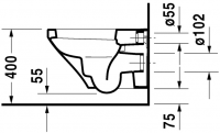 Подвесной унитаз Duravit DuraStyle 455209 Комплект: 255209 + 006379 схема 3