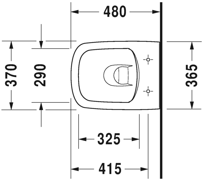 Безободковый унитаз Duravit DuraStyle 457109 Комплект: 257109 + 006379 схема 1