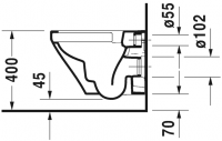 Безободковый унитаз Duravit DuraStyle 457109 Комплект: 257109 + 006379 схема 2