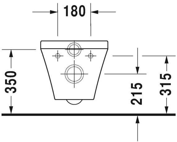 Безободковый унитаз Duravit DuraStyle 457109 Комплект: 257109 + 006379 схема 3