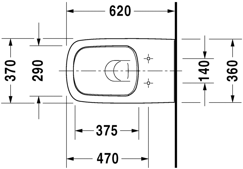 Безободковый унитаз Duravit DuraStyle 254209 схема 1