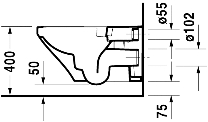 Безободковый унитаз Duravit DuraStyle 254209 схема 2