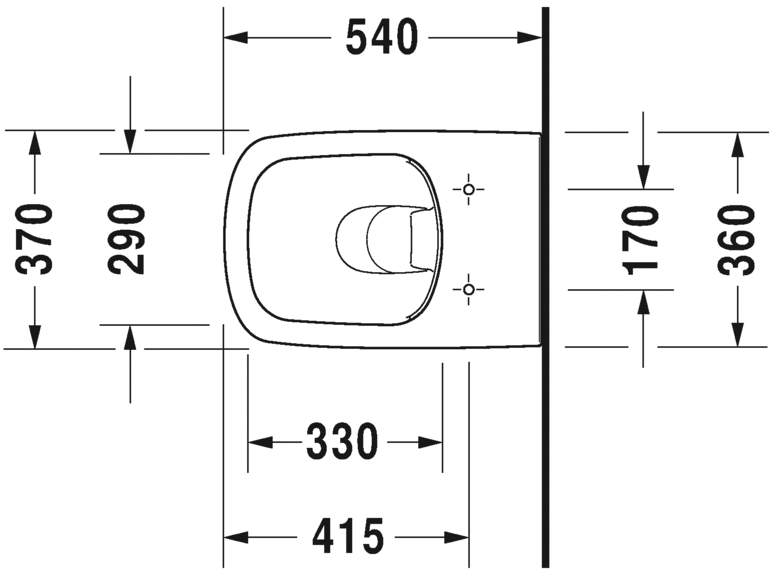 Безободковый унитаз Duravit DuraStyle 255109 схема 1