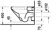 Безободковый унитаз Duravit DuraStyle 255109 схема 2