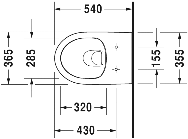 Безободковый унитаз Duravit DuraStyle 256209 схема 1