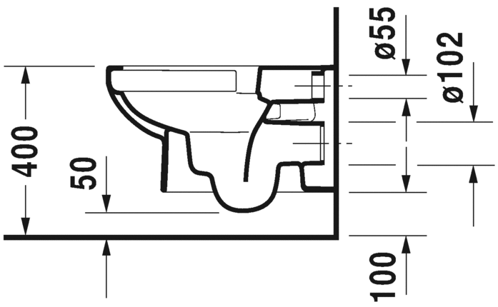 Безободковый унитаз Duravit DuraStyle 256209 схема 2