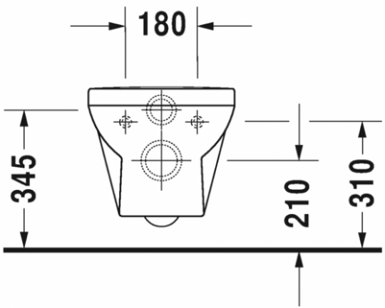 Безободковый унитаз Duravit DuraStyle 256209 схема 3