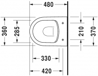 Унитаз Duravit ME By Starck rimless 453009 Комплект: 253009 + 002019 схема 1