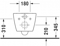 Унитаз Duravit ME By Starck rimless 253009 схема 3