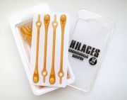 Cиликоновые шнурки для обуви Hilaces цвет Голд в раскрытой упаковке