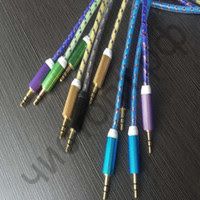 Кабель(3.5) папа-папа 3.5 stereo plug на 3.5 stereo plug текстильный с мет. штекер 3м (3,6д)